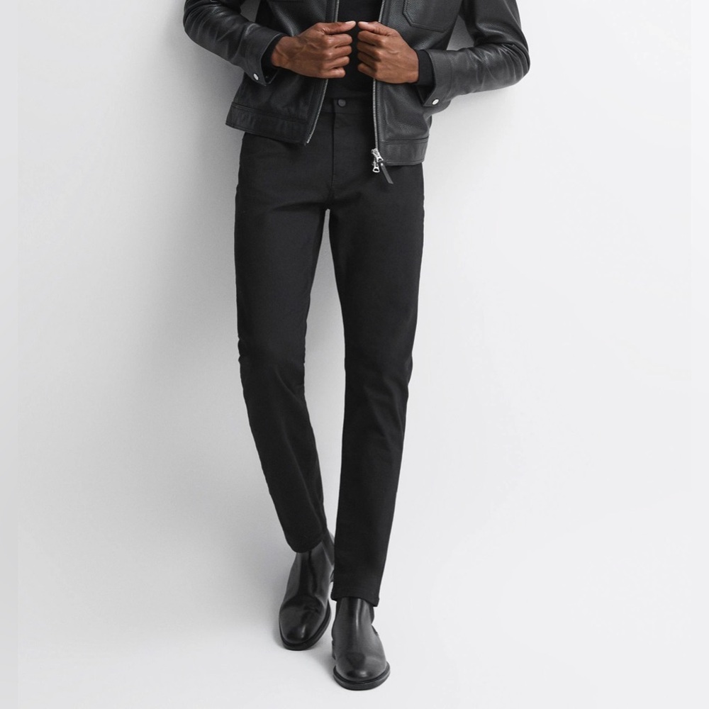 Reiss jet slim fit black jeans for men